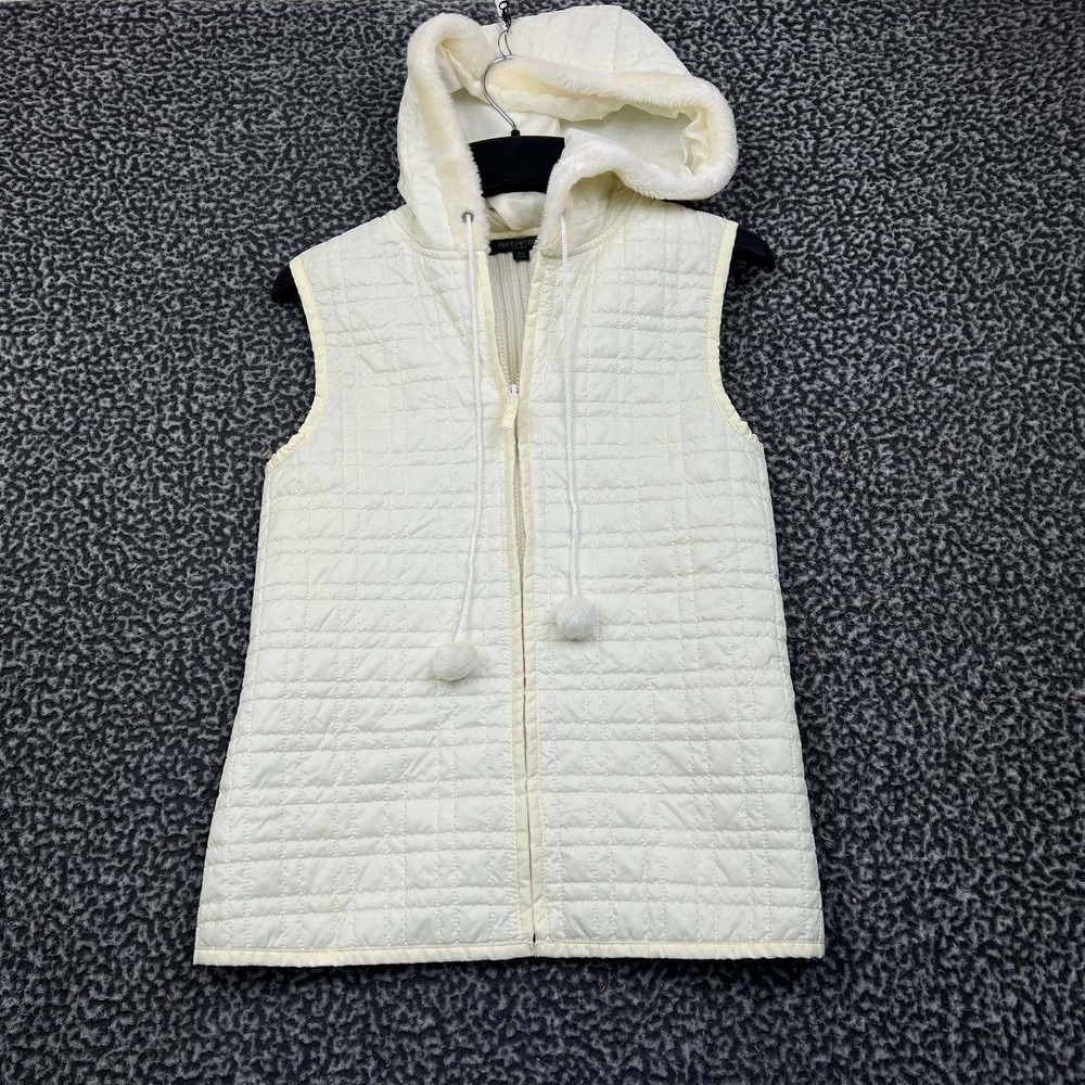 For Cynthia Vest Jacket Women Medium Petite Cream‎ Full Zip Hooded PM